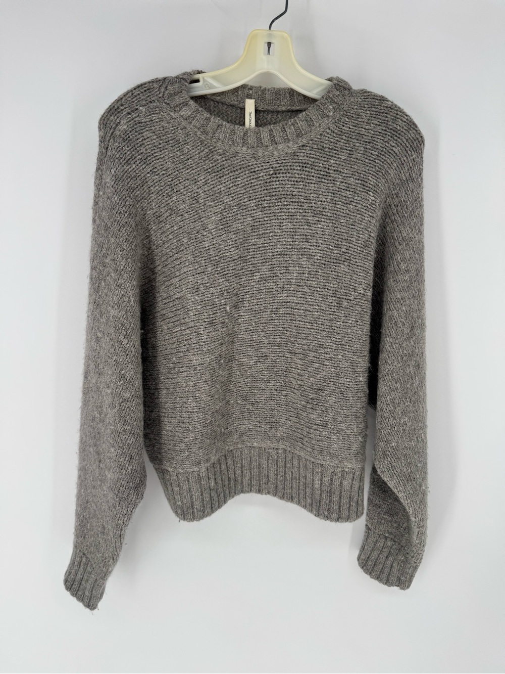 Babaton the Group Aritzia alpaca Heather Gray Ribbed Crewneck Sweater